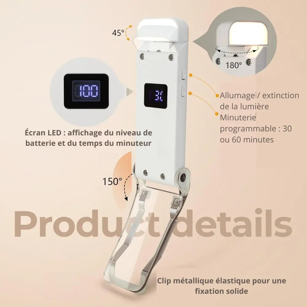 Lampe de lecture rechargeable design