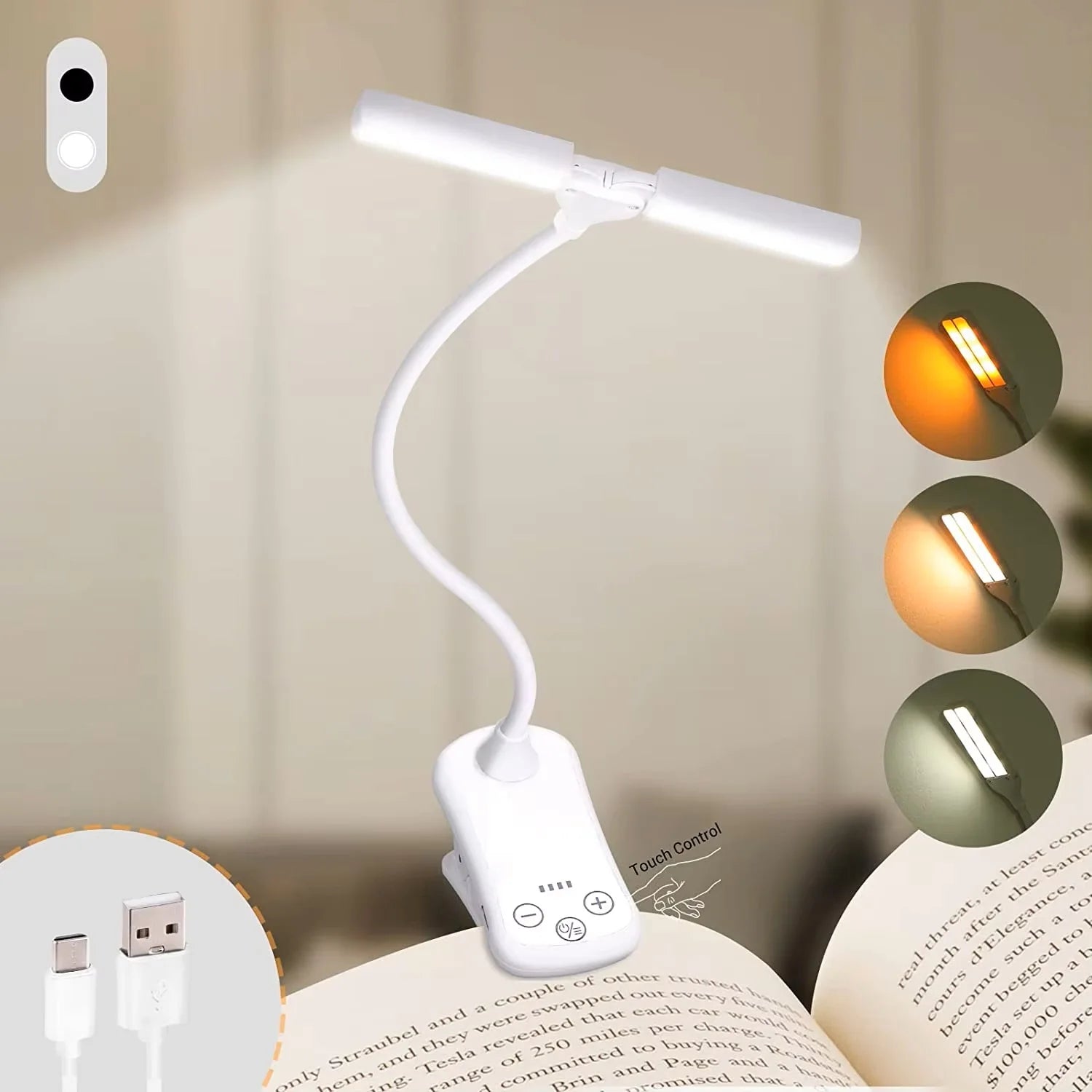 Lampe de lecture flexible à équilibre lumineux BLANC
