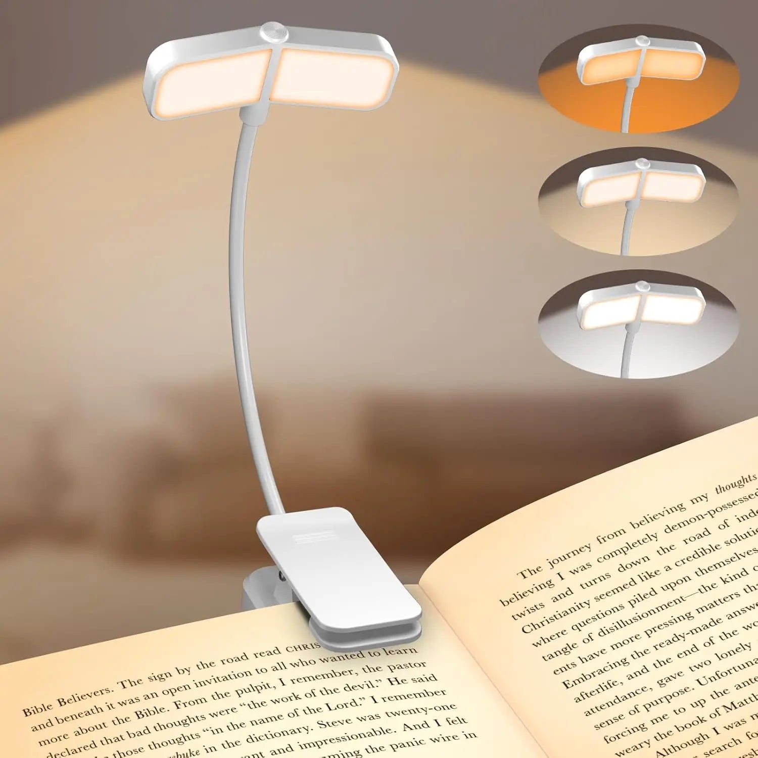 Lampe de lecture flexible à structure modulable blanc