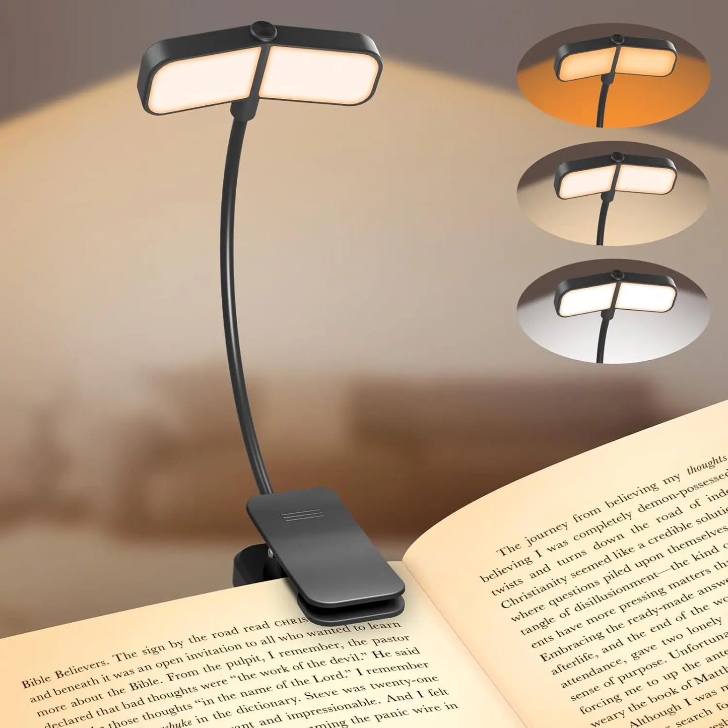 Lampe de lecture flexible à structure modulable noir