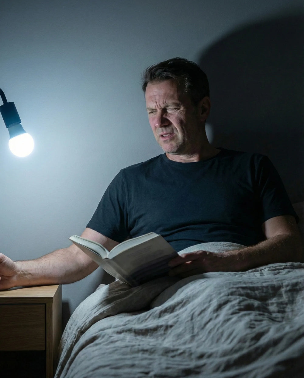 Lecture_au_lit_sous_une_lumiere_trop_forte_provoquant_une_gene_visuelle